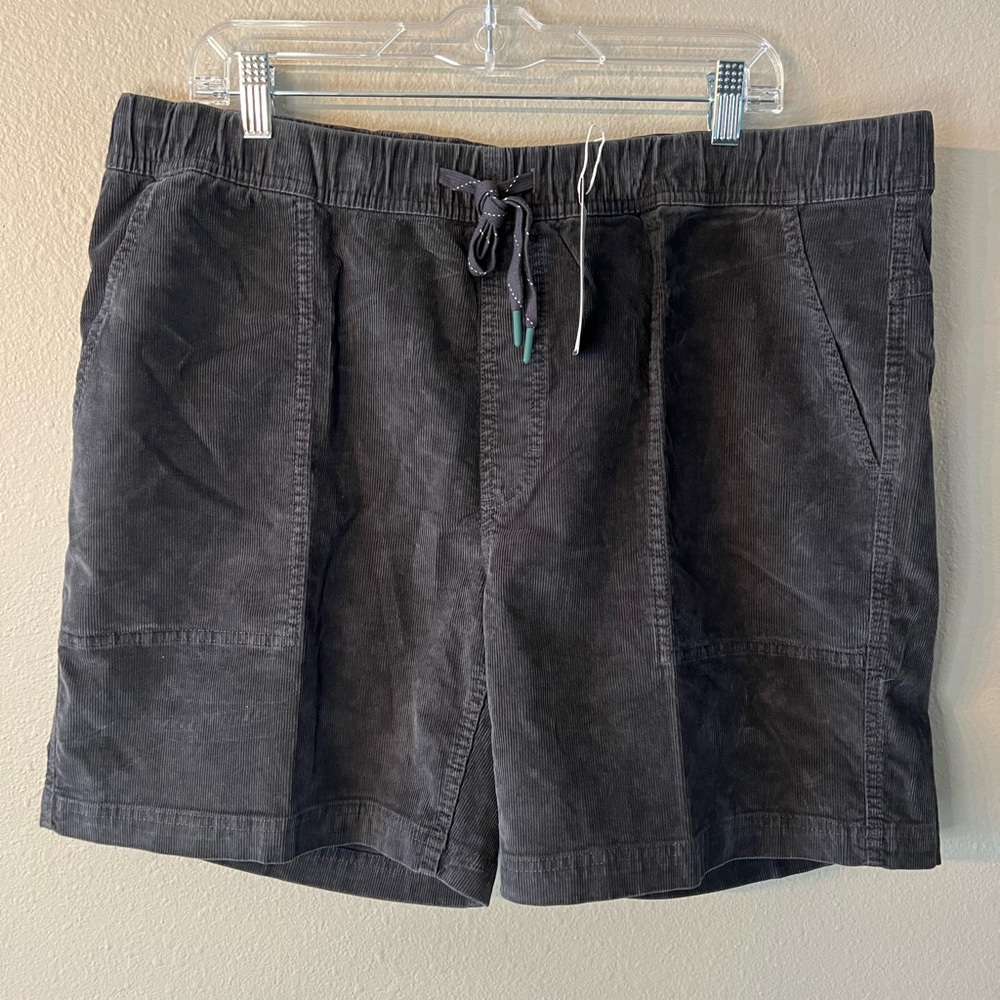 🏔️ Alpine Men’s Design Dark Gray Flat Front Corduroy Shorts Sz XL